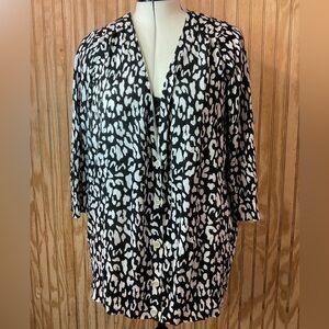 Lane Bryant Black and White Animal Print Cardigan